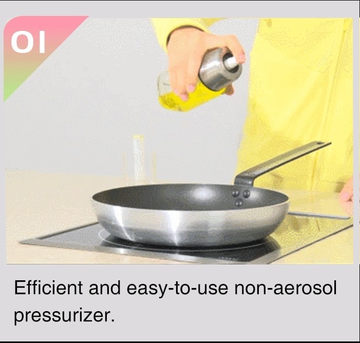Efficient and easy-to-use non-aerosol pressurizer.